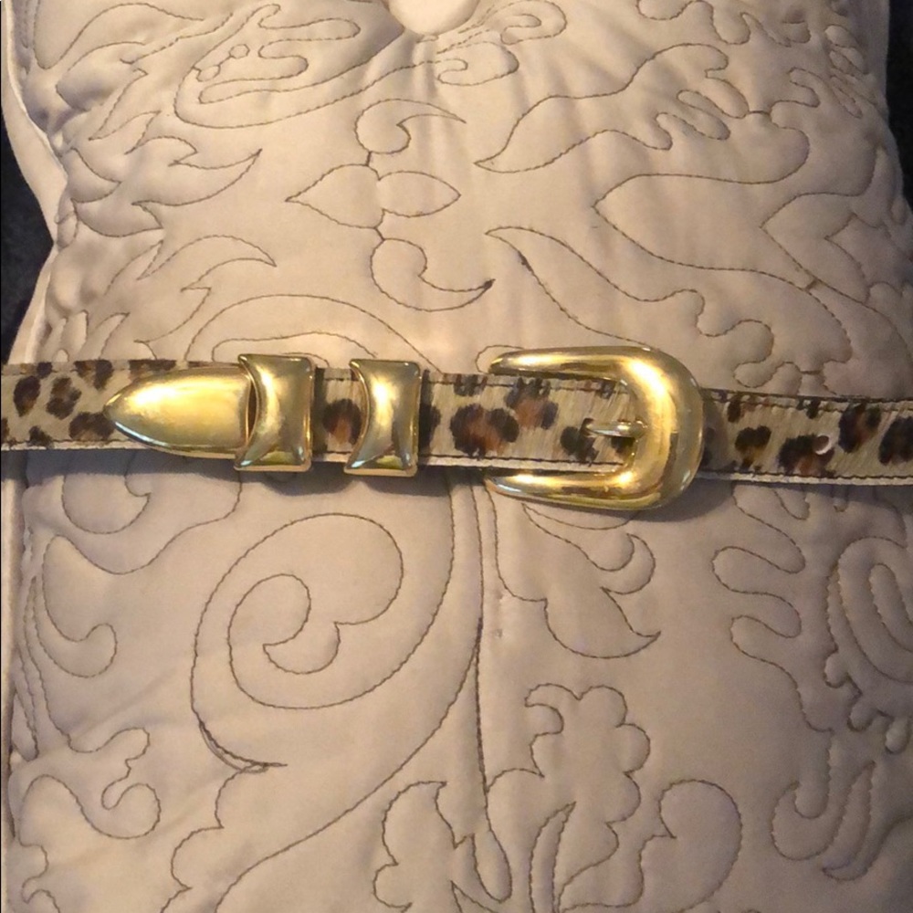 Belts by Simon pony hair small gold buckle small